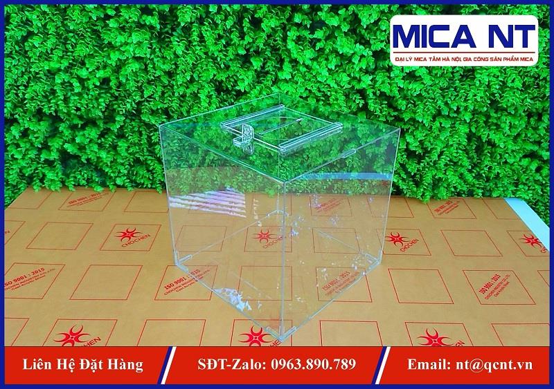 Hòm Phiếu Thùng Phiếu Mica Vuông 30 cm dày 2 mm